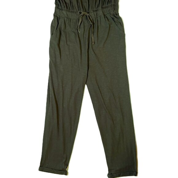 Caslon Sleeveless Slub Jumpsuit Size M Gray Green - Picture 7 of 16